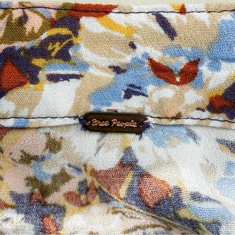 Free People Nadia Yellow Floral Print Ruffled Wrap Mini Skirt - Picture 15 of 15